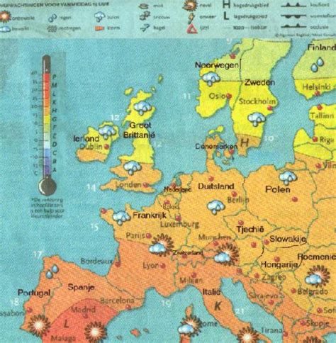 weersverwachting europa kaart kaart