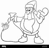 Santa Sack Gifts Coloring Claus Bag Book Stock Alamy Christmas sketch template