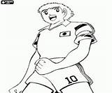Tsubasa Ozora Colorear Oliver Benji Capitán Atom Capità Desenho Futbolista Gol Zum sketch template