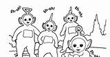 Teletubbies Coloring Pages Scooter Play sketch template