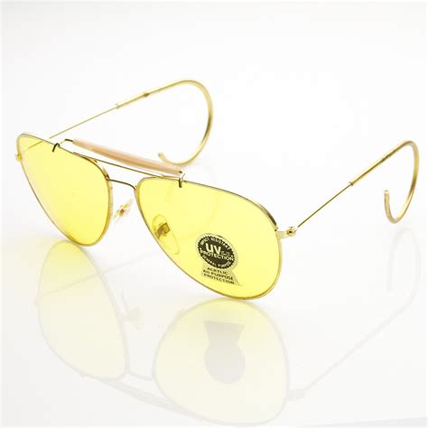 True Vintage Aviator Sunglasses Yellow Driving Lens Zerouv