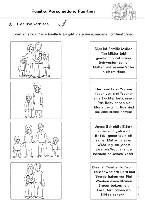 Arbeitsblatt Familie Grundschule