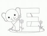 Coloring Letter Printable Pages Abc Elephant Popular sketch template
