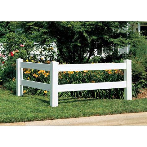 Outdoor Essentials 60 In White Vinyl 2 Rail Ranch Fence Corner Post