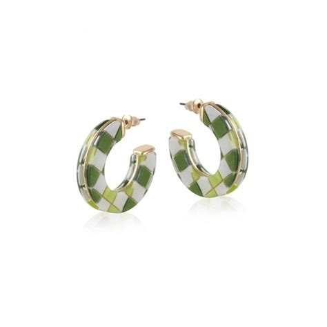 big metal london farah green hoop earrings