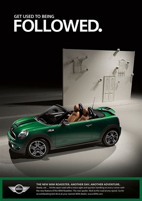 mini roadster print ad campaign library  motoring