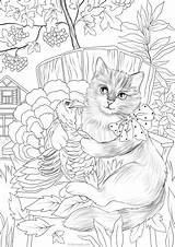 Cat Turkey Coloring Favoreads sketch template