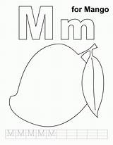 Mango Coloring Pages Letter Alphabet Fruits Drawing Mangos Kids Printable Handwriting Practice Clipart Library Print Popular Color Getdrawings Books Book sketch template