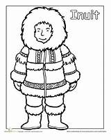 Coloring Pages Eskimo People Inuit Multicultural Worksheets Children Diversity Sheets Kids Cultural Coloriage Detailed Colouring Clipart Arctic Magic Education Template sketch template