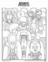 Addams Coloring Pages Family Morticia Movie Book Printables Source Gomez Rockinmama sketch template