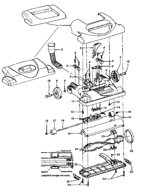 hoover  windtunnel upright vacuum cleaner parts list schematic usa vacuum