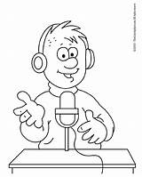 Radio Coloring Announcer Pages Getcolorings Stuff People Colouring sketch template