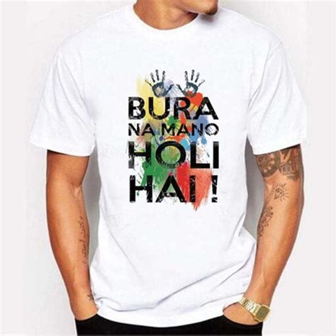 white  sleeve bura na mano holi hai  shirt size xl  rs   rajkot