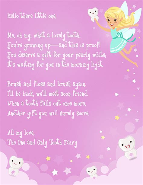 printable tooth fairy letter elfster