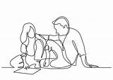 Bespreken Vrouwenzitting Vloer Lijntekening Ononderbroken Op Continuous Lineart sketch template