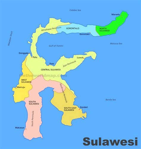 administrative divisions map  sulawesi