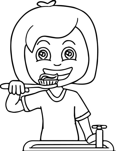 printable coloring pages  kids teeth brushing