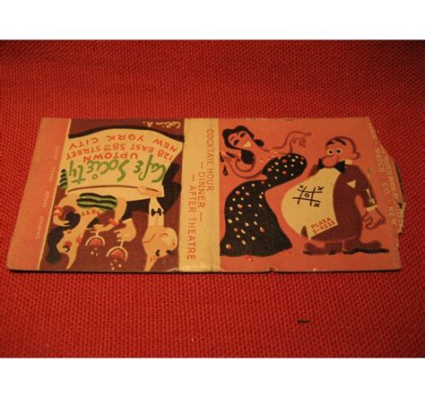 vintage matchbook cover cafe society new york city after theatre