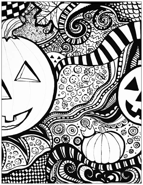 awesome   halloween coloring pages adults coloring page