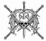 Skull Calavera Espada Sword sketch template