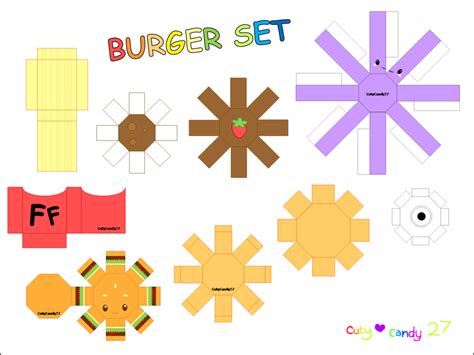 burger meal papercraft paper crafts  paper paper folding crafts
