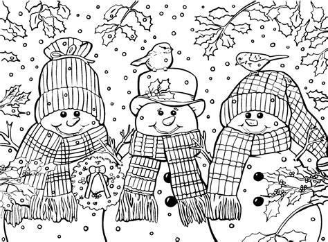 snowmen  scarves coloring pages