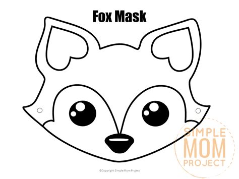 fox mask template   printable templates