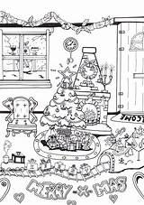 Kerst Kerstfeest Colorare Natale Kerstmis Vrolijk Volwassenen Kamer Printen Uitprinten Kerstkleurplaten Disegni Kleurplaatjes Feliz Grote sketch template