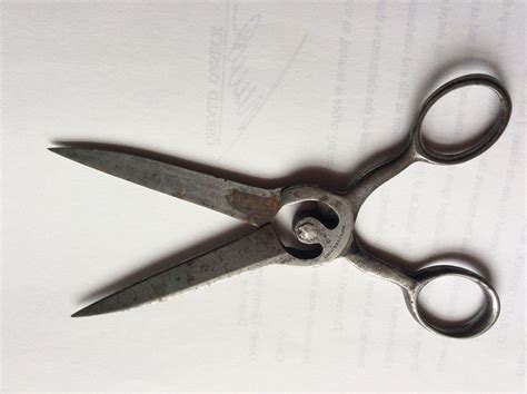 antique c1870 hand forged steel scissors sewing or desk accessory from