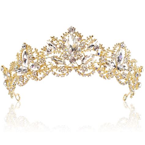 amazoncom gold tiara wedding tiaras  crowns  womenrhinestone