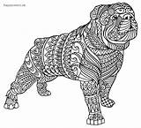 Mandala Coloring Bulldog Pages Animal Animals Dog Age sketch template