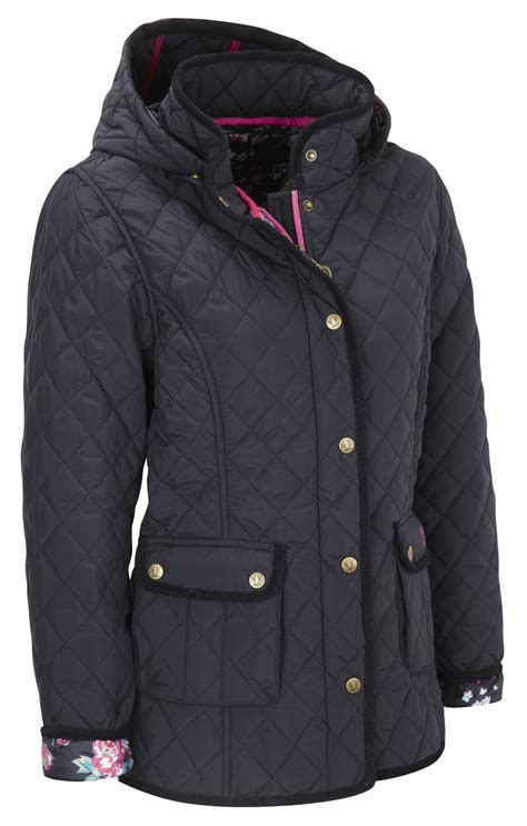 womens navy blue quilted jacket coat