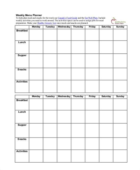 weekly planner template    word documents