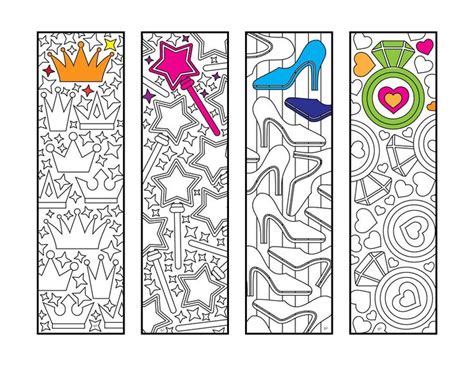 princess bookmarks  zentangle coloring page coloring pages