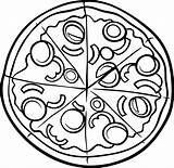 Pizza Coloring Printable sketch template