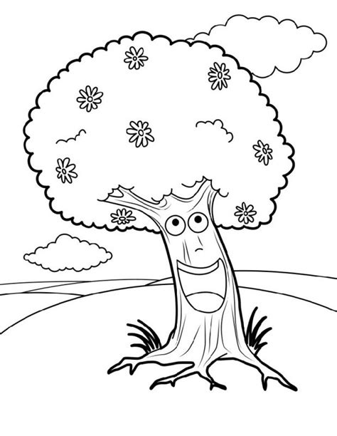 tree coloring page  worksheets