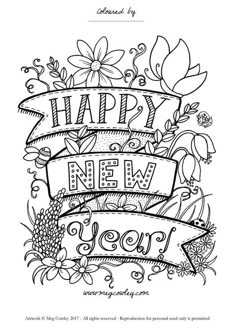 happy  year enjoy  exclusive coloring page  meg cowley