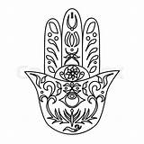 Hand Hamsa Fatima Drawing Coloring Pages Ornate Elegant Getdrawings Drawings Getcolorings Paintingvalley sketch template