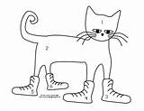 Pete Cat Coloring Printables Pages Popular sketch template