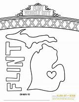 Coloring Michigan Pages Flint Printable Mackinac Bridge Handmade Drawn Member Choose Board Template sketch template