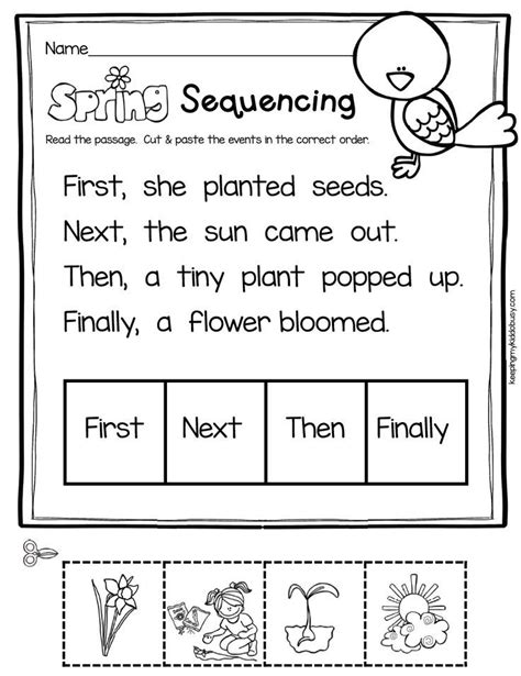 sequencing worksheets  kindergarten kindergarten