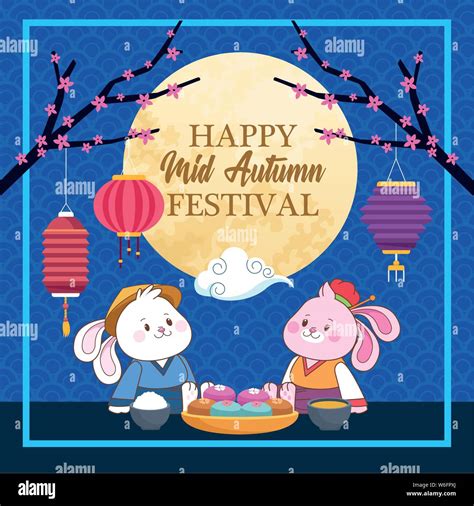 mid autumn chinese festival cartoon stock vector image art alamy