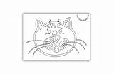 Coloring Cat Surprised Orange Pages sketch template