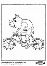 Coloring Kidloland Cyclist Rhino Worksheets Pages Printable sketch template