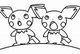 Coloring Pichu Surprised Face Color sketch template
