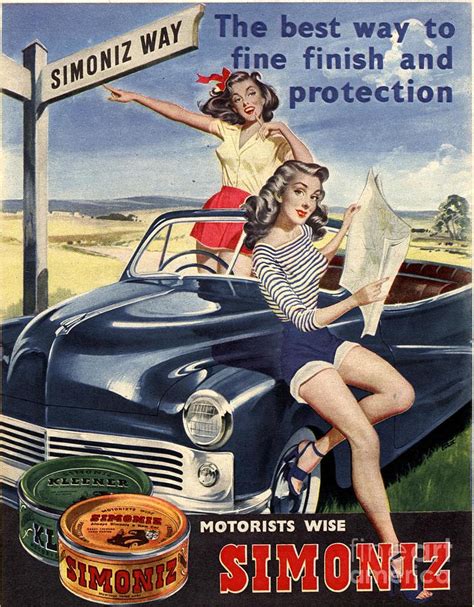 1950s uk simoniz cars wax polish sex drawing by the