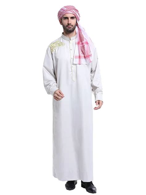 Buy 2018 Embroidery Abaya For Men Muslim Robe Islamic