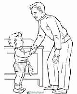 Coloring Father Pages Fathers Dad Handshake sketch template