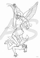 Archangel Michael Clipart Saint Coloring sketch template