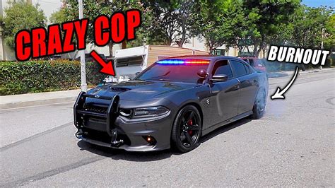Hellcat Police Car Doing A Burnout Youtube
